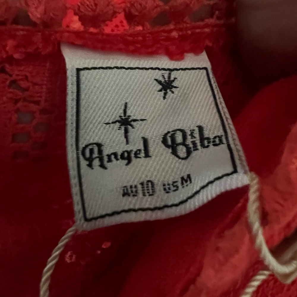 Red Lace Mini Dress Size Medium - Picture 4 of 5